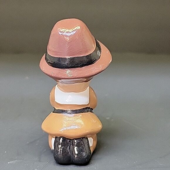 Thanksgiving Pilgrim Couple,Horn Of Plenty, Hand Painted Ceramic Vintage (2) - Picture 4 of 11